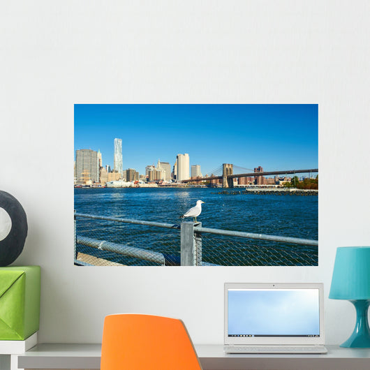 Seagull with Manhattan Wall Decal