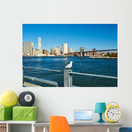Seagull with Manhattan Wall Decal