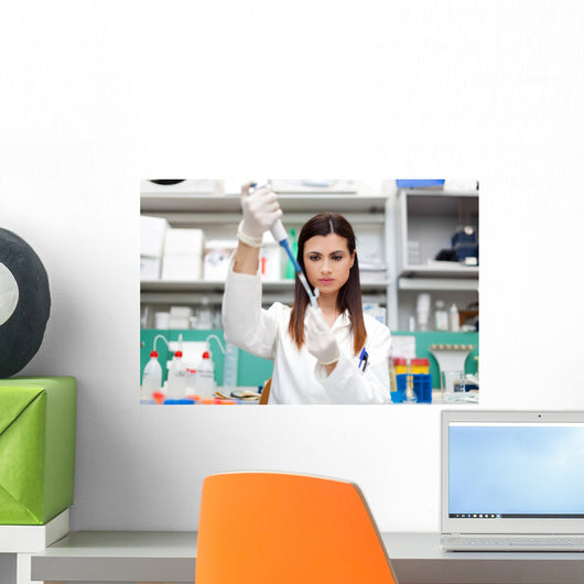 Researcher Working Laboratory Wall Decal