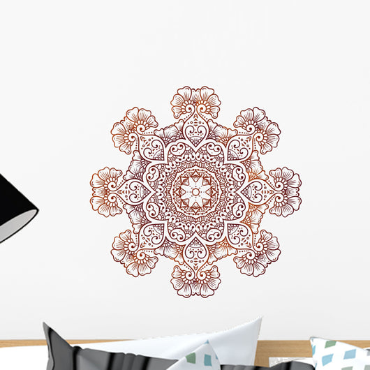 Circular Floral Ornament Mehndi Wall Decal