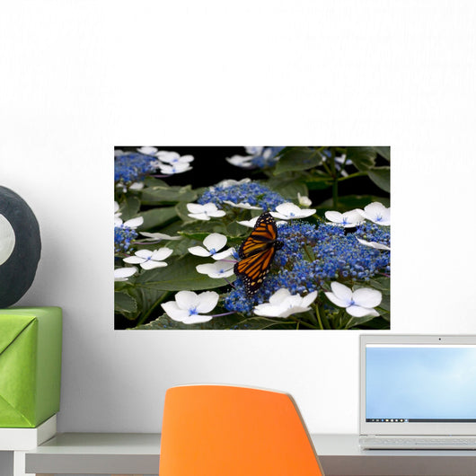 Monarch Butterfly Flower Wall Decal