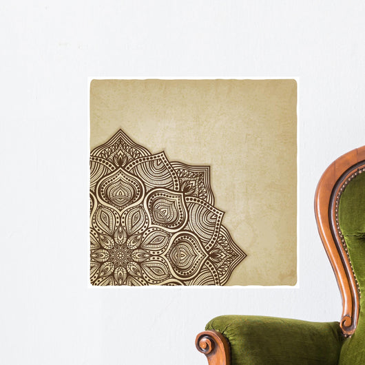 Floral Brown round Ornament Wall Decal