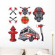 Firefighter Elements Wall Decal Sticker Set