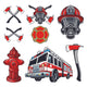 Firefighter Elements Wall Decal Sticker Set