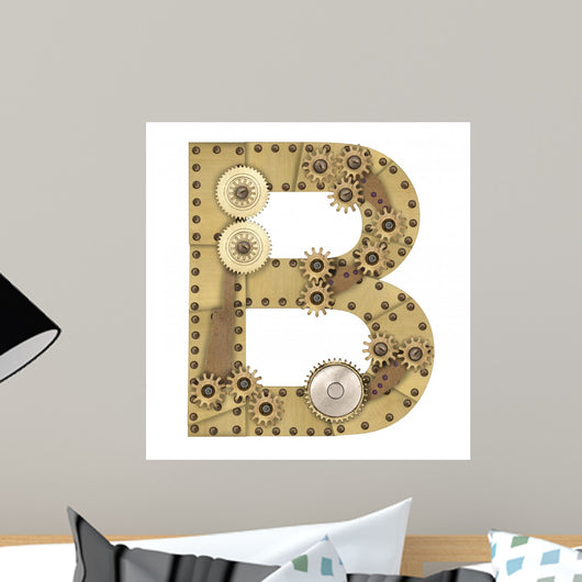 Steampunk Alphabet Letter B Wall Decal