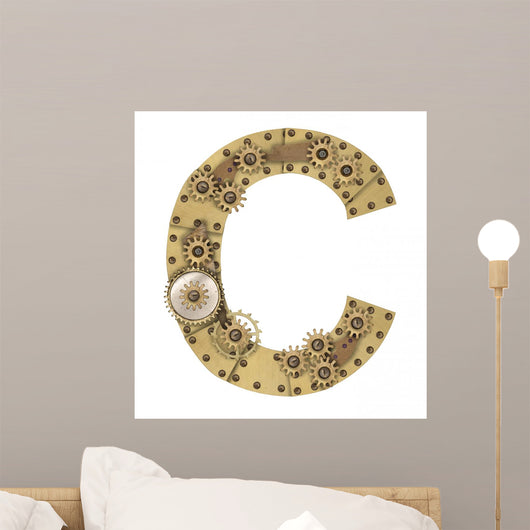 Steampunk Alphabet Letter C Wall Decal
