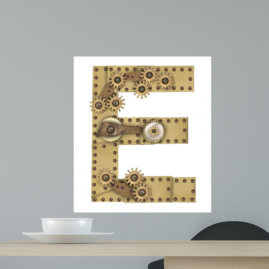 Steampunk Alphabet Letter E Wall Decal
