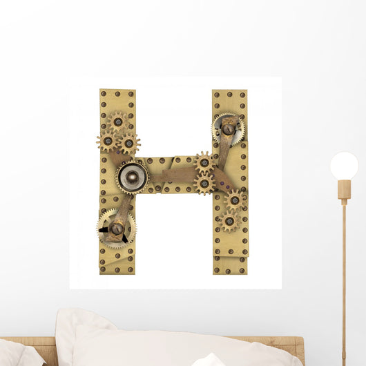 Steampunk Alphabet Letter H Wall Decal