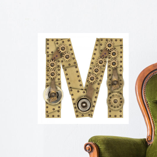 Steampunk Alphabet Letter M Wall Decal