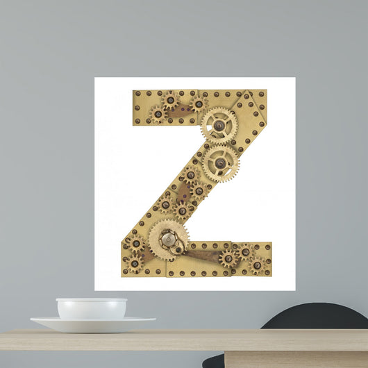 Steampunk Alphabet Letter Z Wall Decal