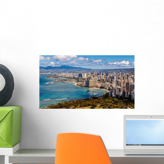Waikiki Beach Honolulu Skyline Wall Decal