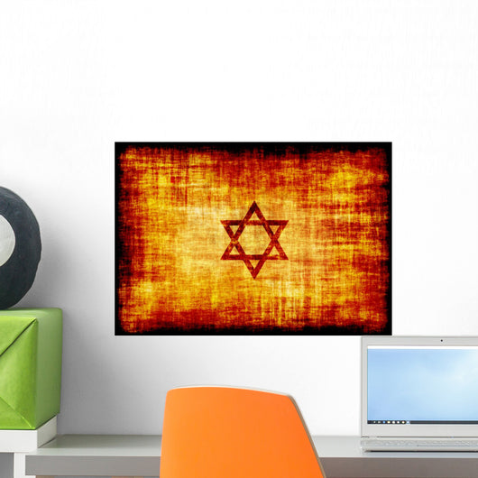 Jewish Star Engraved Parchment Wall Decal