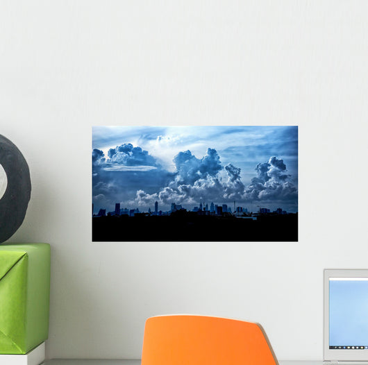Dark Blue Storm Clouds Wall Decal