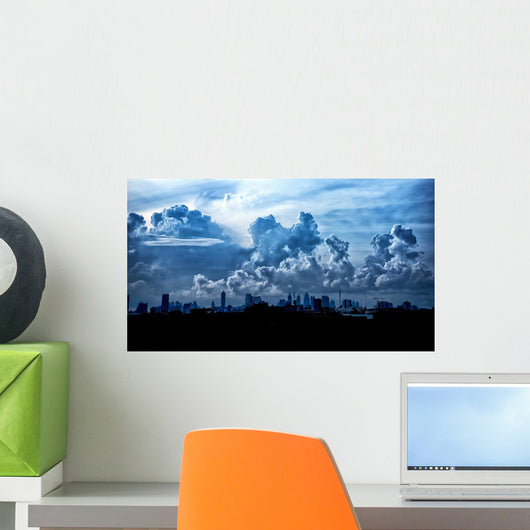 Dark Blue Storm Clouds Wall Decal