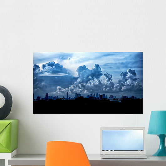 Dark Blue Storm Clouds Wall Decal