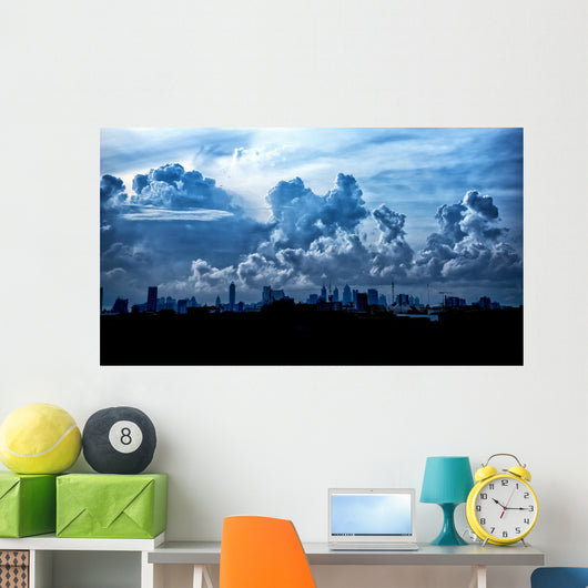 Dark Blue Storm Clouds Wall Decal