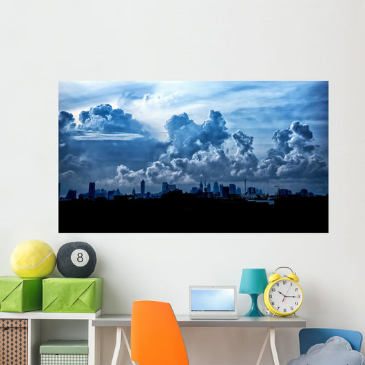 Dark Blue Storm Clouds Wall Decal