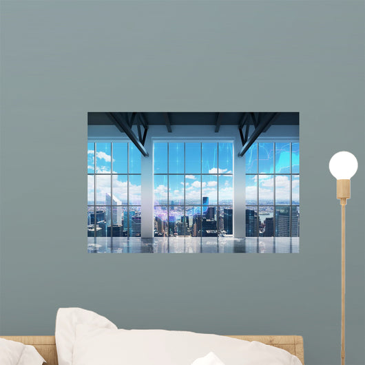 Contemporary Office with New Wall Decal