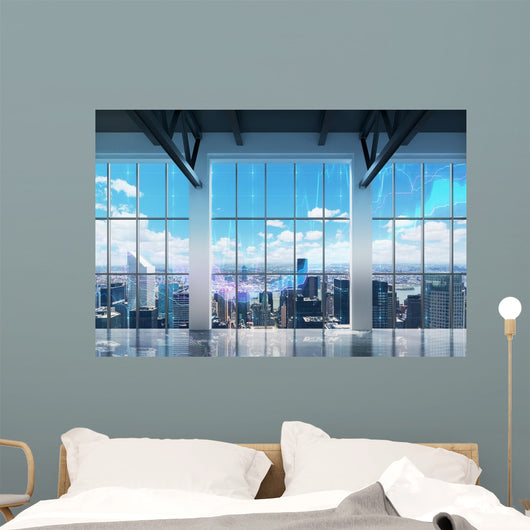 Contemporary Office with New Wall Decal