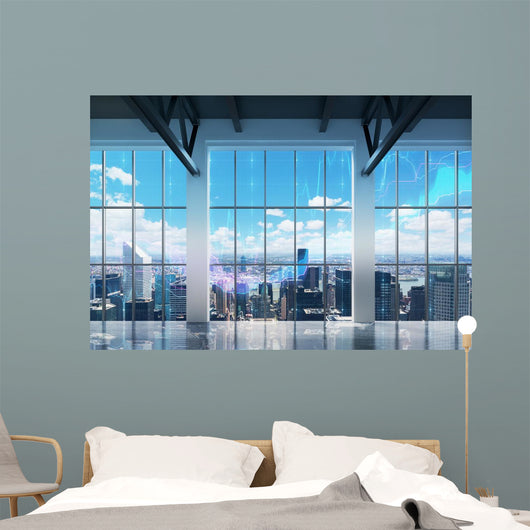 Contemporary Office with New Wall Decal