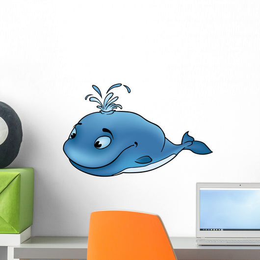 Blue Whale Big Fish Wall Decal