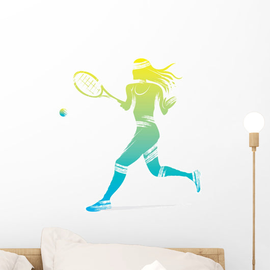 Women Play Tennis Game Wall Decal