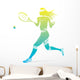 Women Play Tennis Game Wall Decal