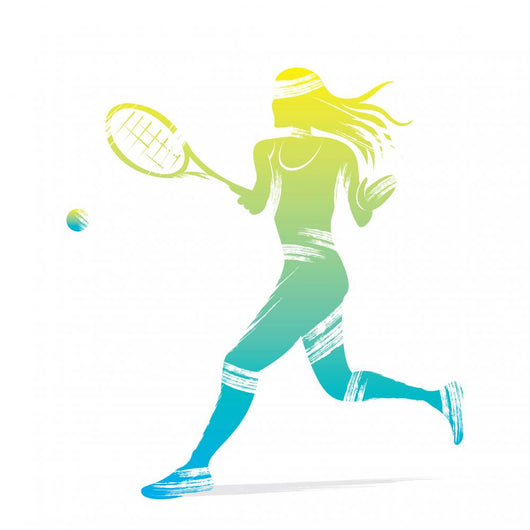Women Play Tennis Game Wall Decal