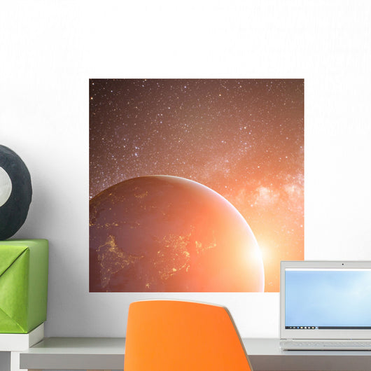Earth Planet Sun Rays Wall Decal