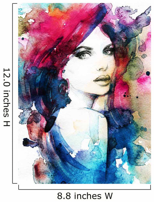 Woman Face Hand Painted Wall Decal