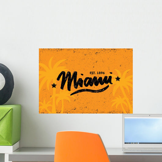 Miami Calligraphy Vector Template Wall Decal