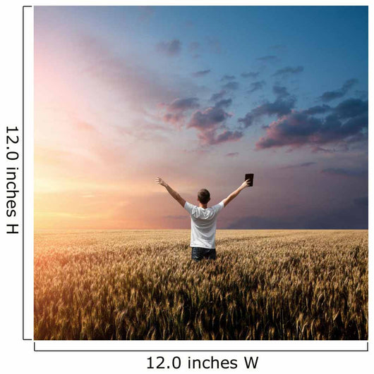 Man Holding up Bible Wall Decal