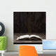 Image of an old  Holy Bible on wooden background on a wooden background in a dark space Wall Mural