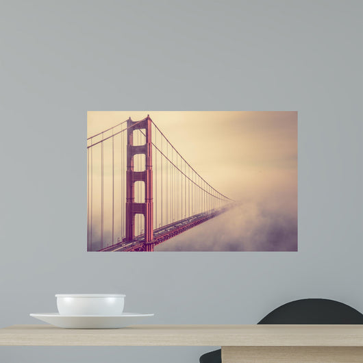 Golden Gate into Fog Wall Decal