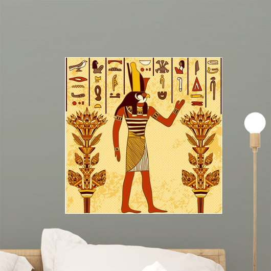 Retro Egyptian Floral Wall Decal