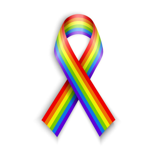 Rainbow Ribbons White with Wall Decal