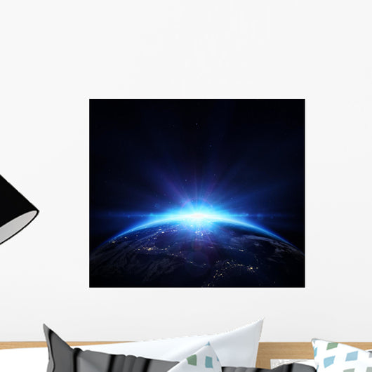 Planet Earth with Sunrise Wall Decal