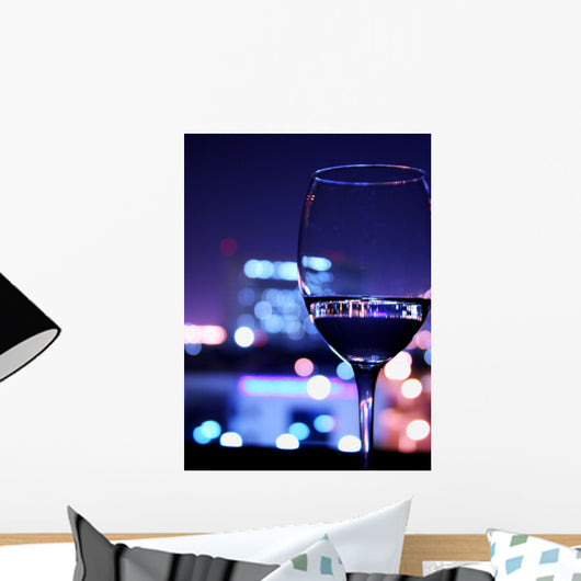 Wine Glass and Bottle Wall Decal