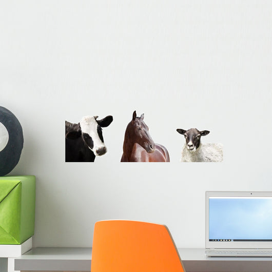 Peeking Farm Animals Wall Decal Sticker Set