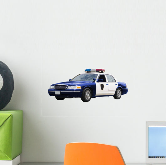 Blue Police Car Wall Decal