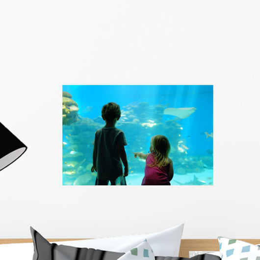 Children Amazed Aquarium Wall Decal