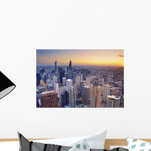 Chicago Aerial Chicago Downtown Wall Decal