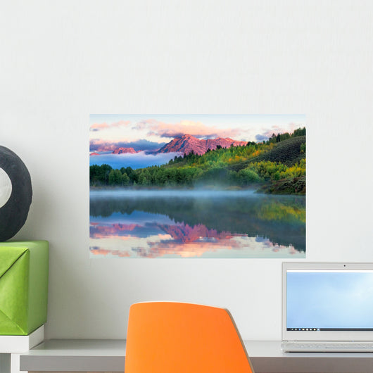 Oxbow Bend Mountain Sunrise Wall Decal