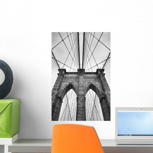 Black and White Brooklyn Bridge New York Vertical Wall Decal