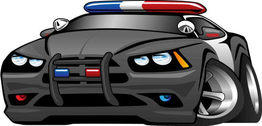 Police Muscle Car Cartoon Wall Decal
