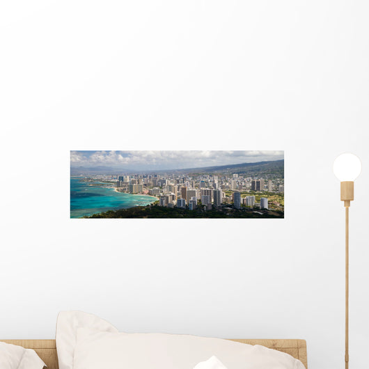 Honolulu Skyline Wall Decal Panoramic Wall Decal