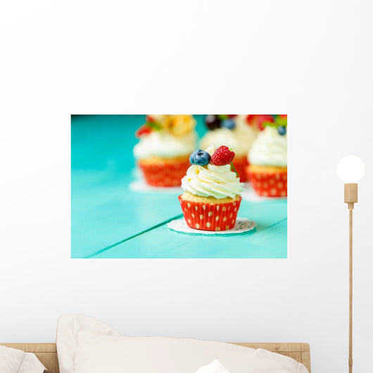 Cupcakes with Summer Berries Wall Decal