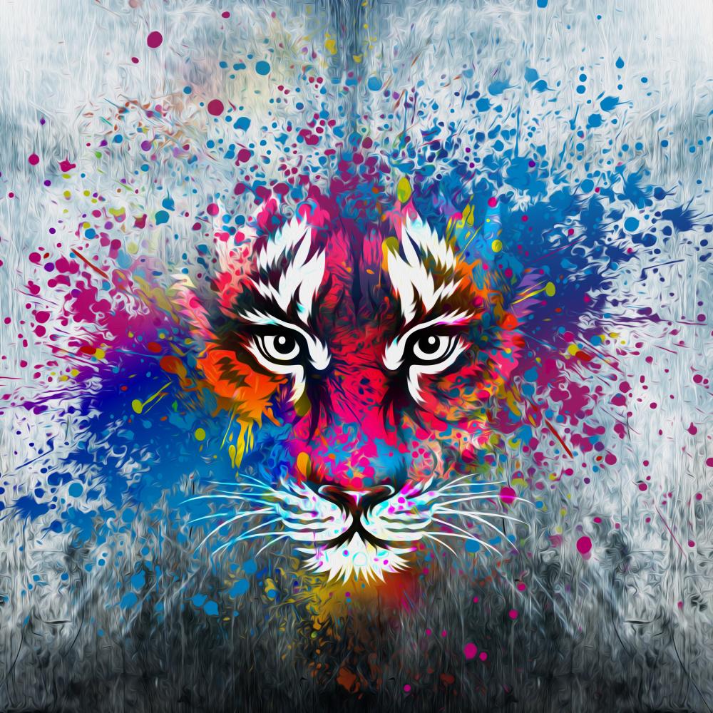 rainbow tiger wallpaper