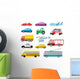 Cartoon Cute Cars Wall Decal Sticker Set