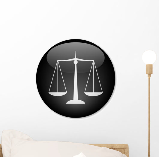 Scales Justice Button Wall Decal